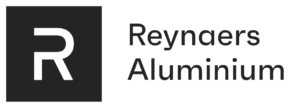 Logo Reynaers Aluminium in schwarzweiss